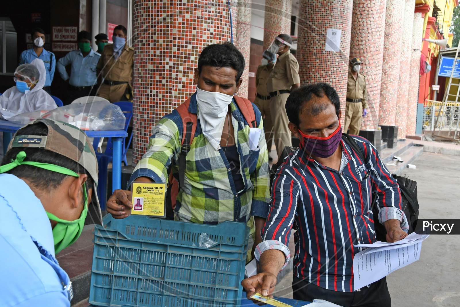 The migrant workers returning to home state (West Bengal) on the 'Shramik Special' Train from other states are undergoing health screening for Novel Coronavirus (COVID-19) testing.