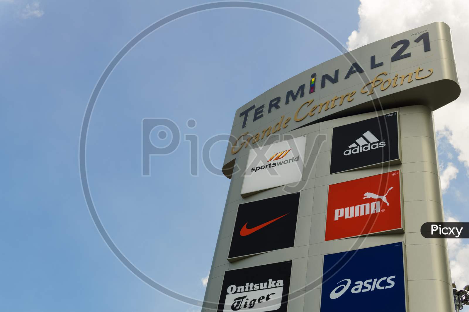 Pattaya,Thailand - October 12,2018: Second Road This Is An Advertising Board Of Terminal 21,Which Shows What Kind Of Brands People Can Buy Inside The Mall.