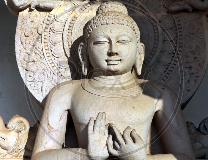 Lord Buddha Idol in Dhauli Shanti Stupa Buddhist temple