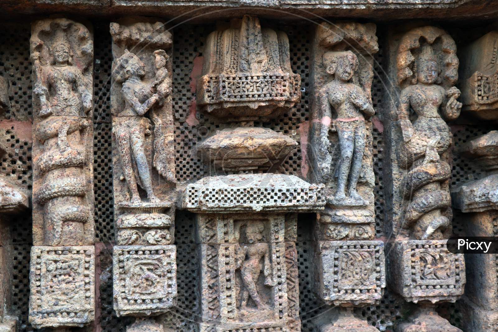 Historic Architecture of Konark Sun Hindu temple in Konark, Odisha