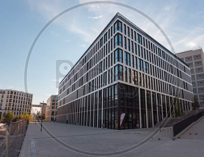 Stuttgart,Germany - September 17,2018: Budapester Platz This Is A Modern Business Building With Shops And Offices.It Is In The Europe District And Opposite The Milaneo Shopping Mall.