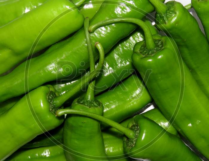 Green pepper background ,Anaheim pepper,