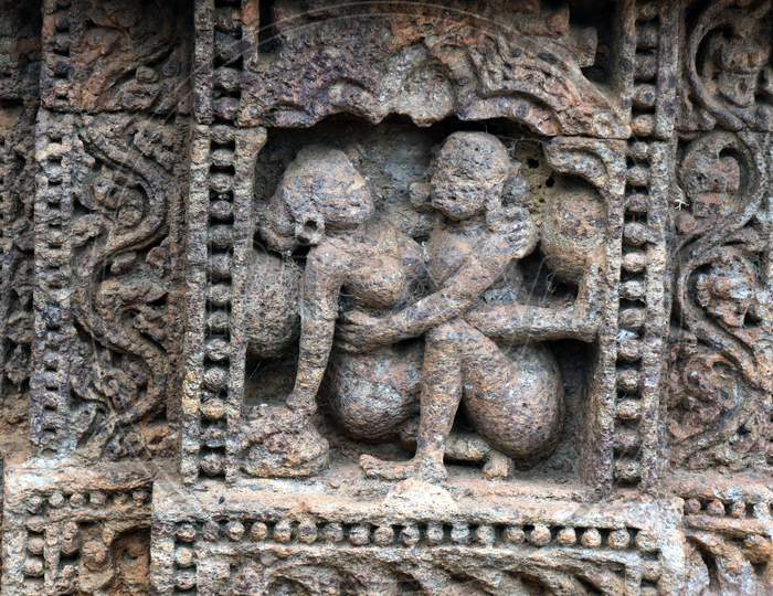 Stone Carving in Konark Sun Hindu temple in Konark, Odisha