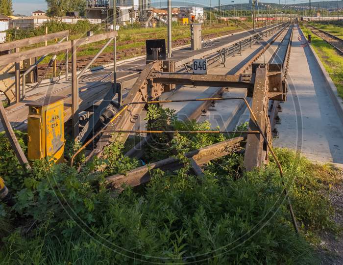 An Old Railway In A Big German City