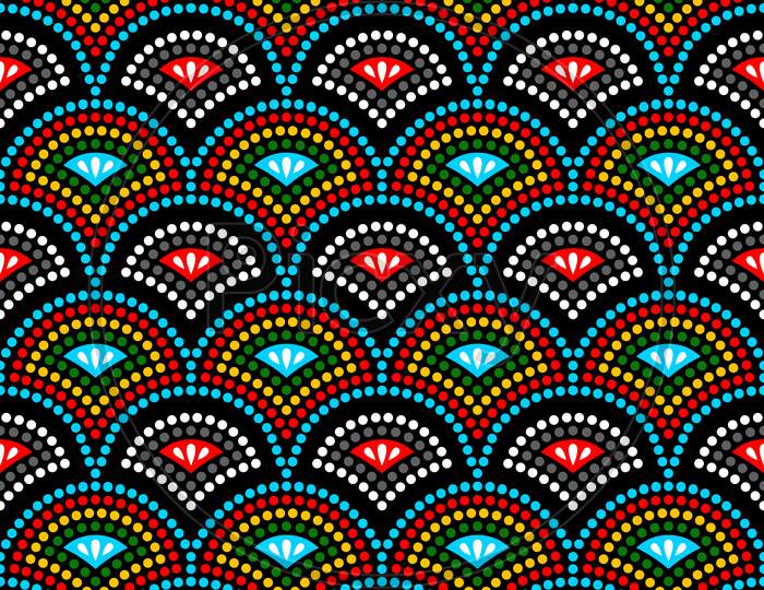 Colorful Abstract Chunri Dots Pattern Background Design