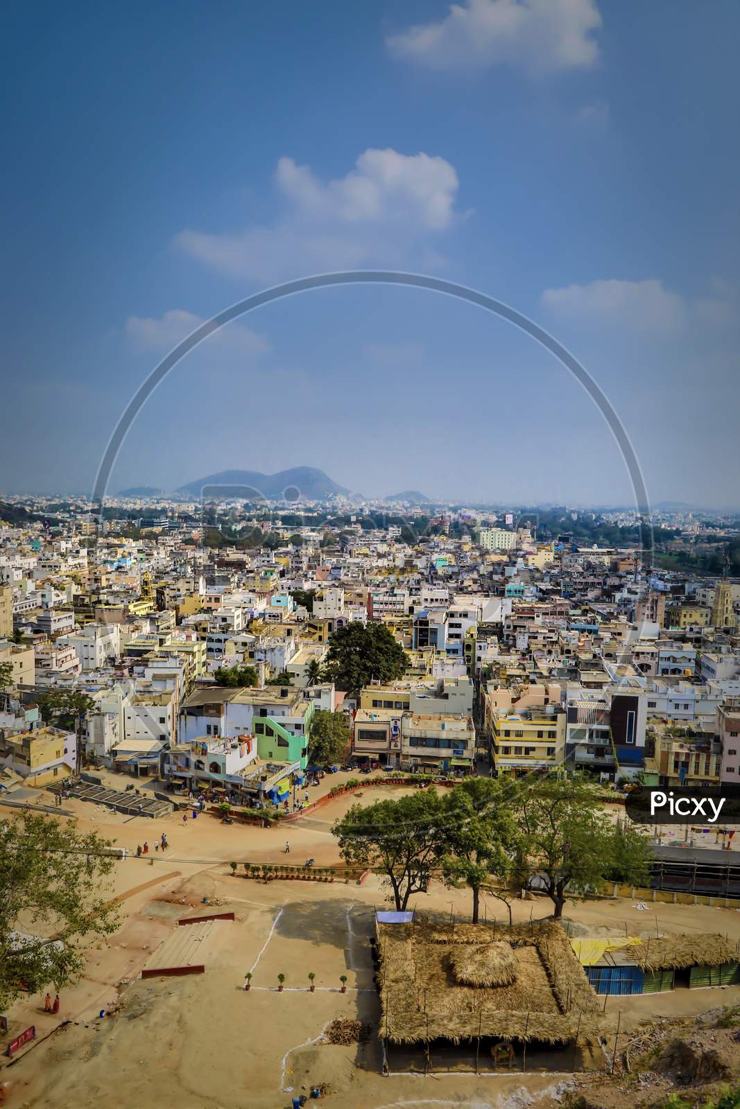 Aerial Photography Vijayawada City, Andhra Pradesh India.