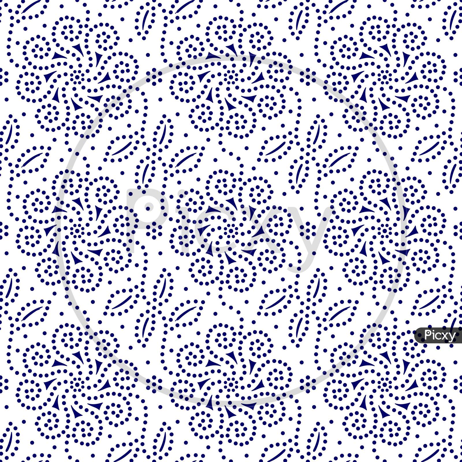 Blue Chunri Dots Pattern Background Design.