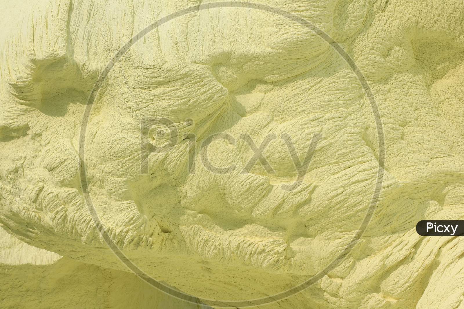 Sulfur stone texture in Ijen Crater