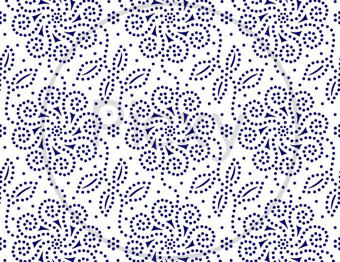 Blue Chunri Dots Pattern Background Design.