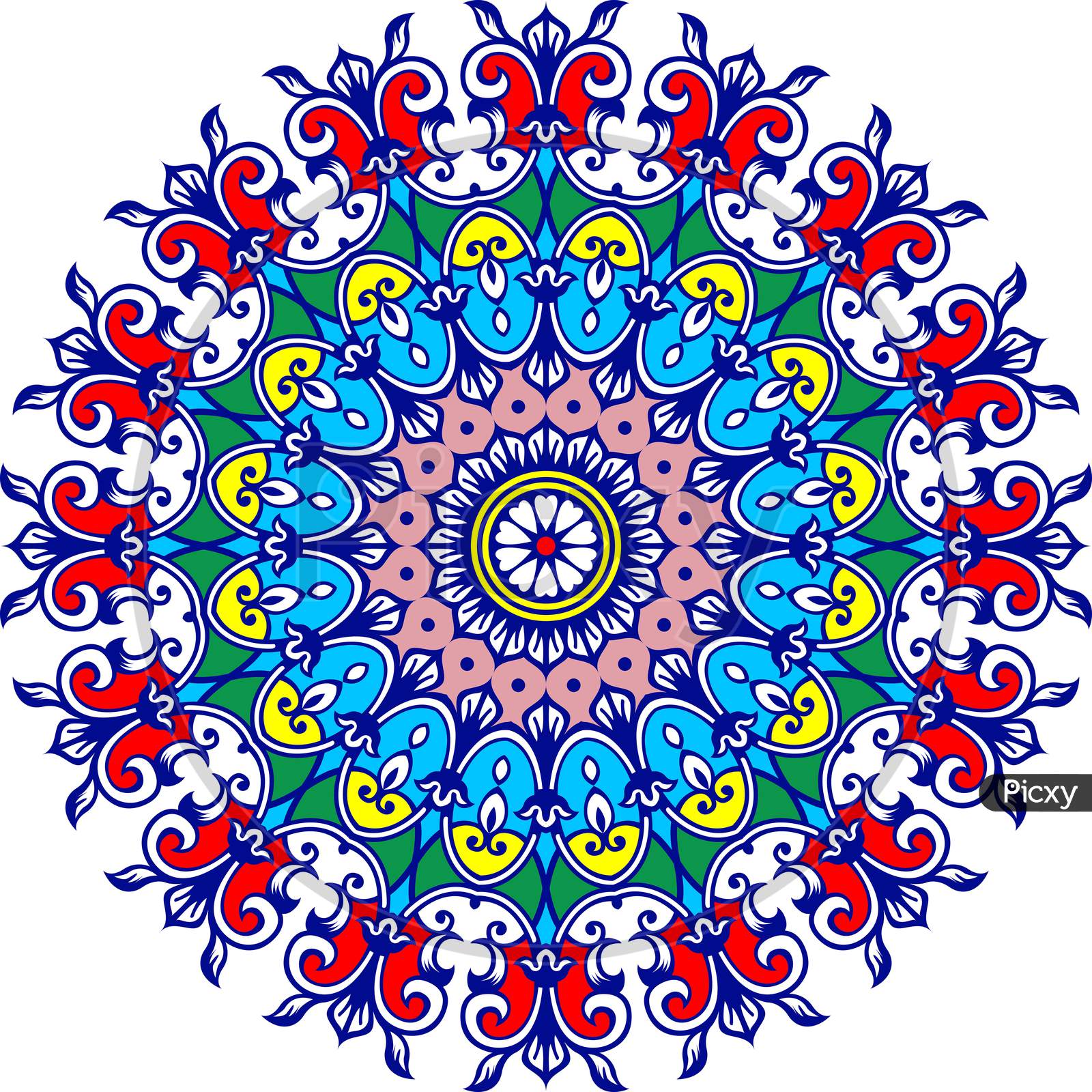 Colorful Mandala Round background Design.