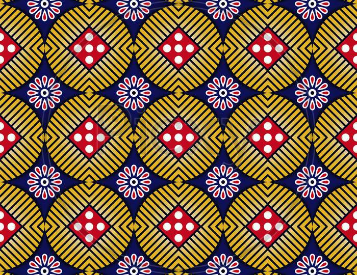 Colorful Tiles Abstract Ornament Seamless Pattern Design