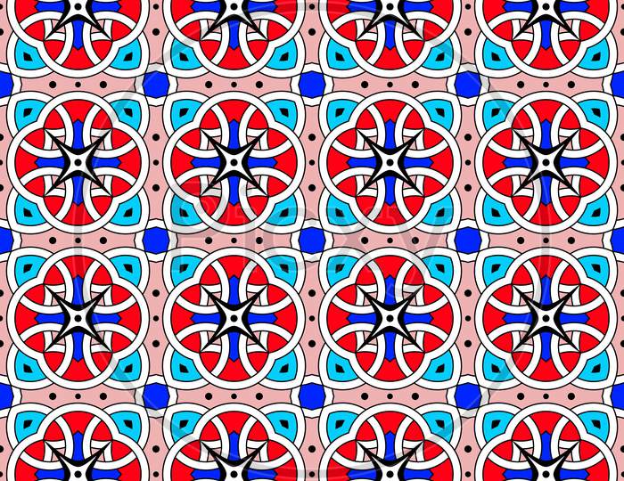 Moroccan Mosaic Seamless Patterns Retro Motif Textile Rapport