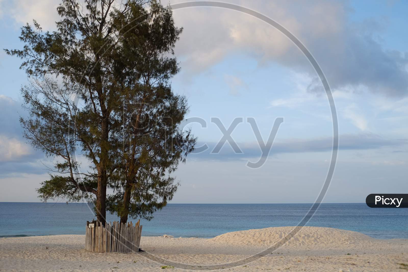 Calm blue sea and white sand on the Kita beach Mananga Aba