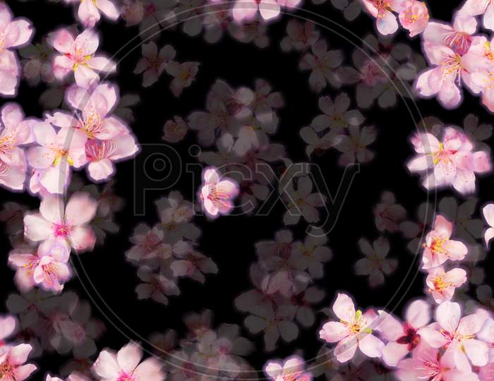 Abstract pink flower pattern with tropical flowers. flowers seamless pattern.
