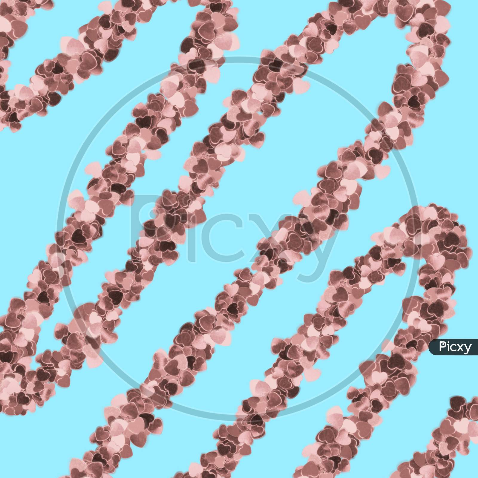 Abstract creative heart shape pattern in the form of wave. heart wave seamless pattern.