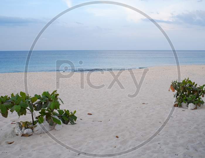 Kita beach is clean and calm with white sand, Mananga Aba