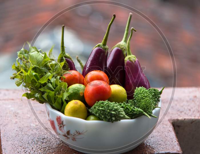 Assortment of common Vegetables in a bowl.