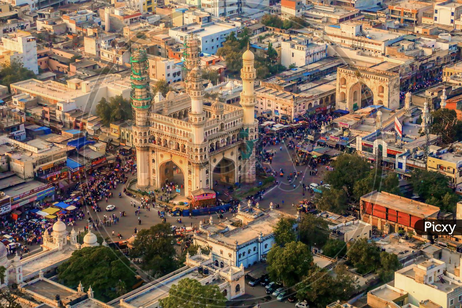 India Charminar, Hyderabad, Telangana. The Most Prominent Landmark Located Right In The Heart Of Hyderabad Is A Four-Sided Archway With Four Soaring Minarets
