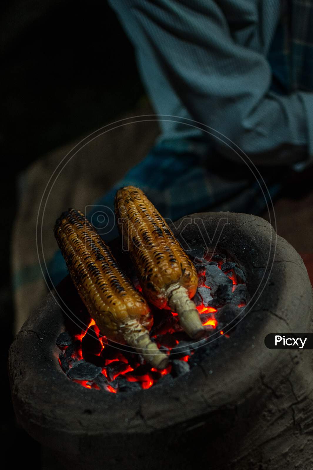 Roasted Corn on Fire Grilled