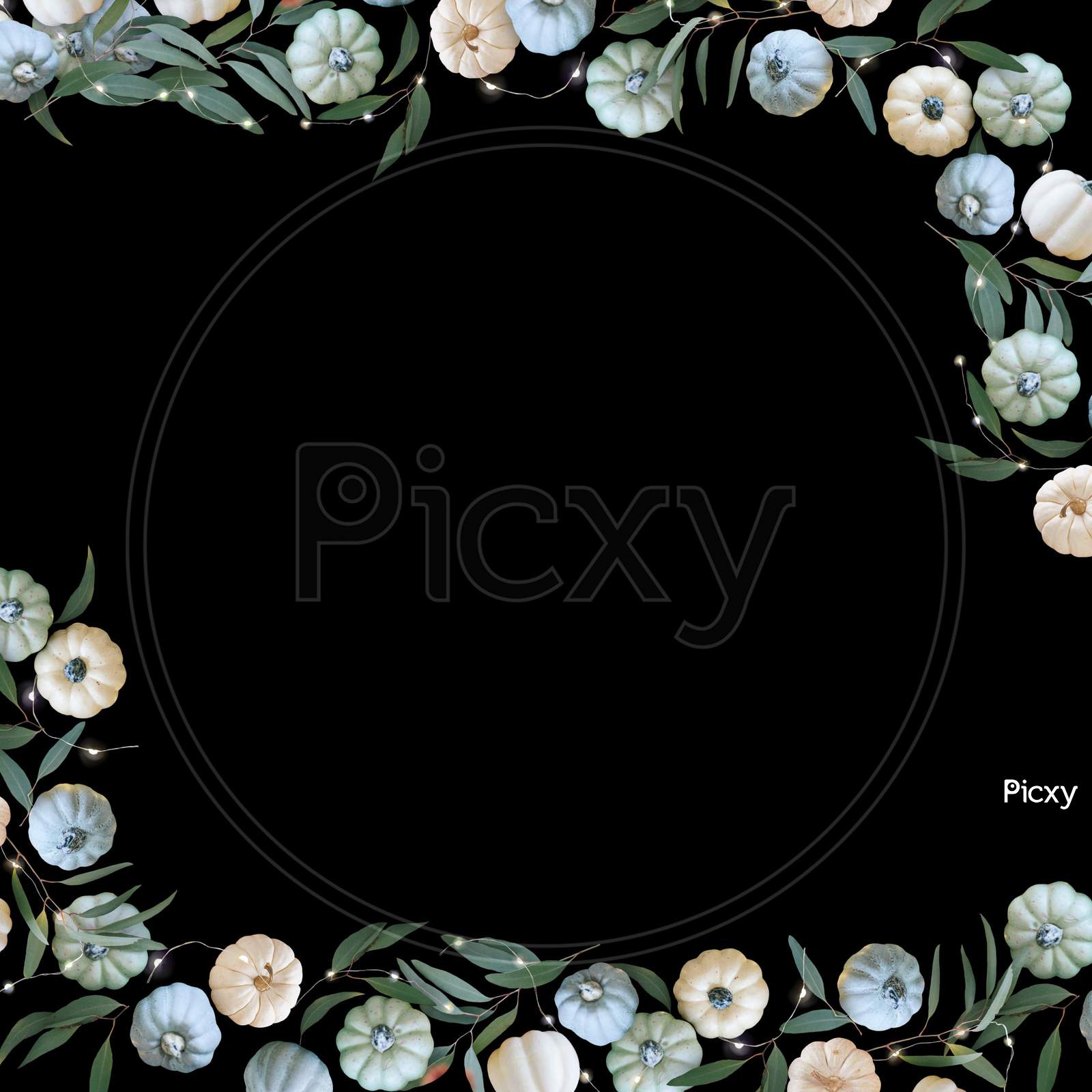 Fruit and vegetable background with copy space. Black background with the vegetable and fruit around the corners of the frame with the place for text and design.