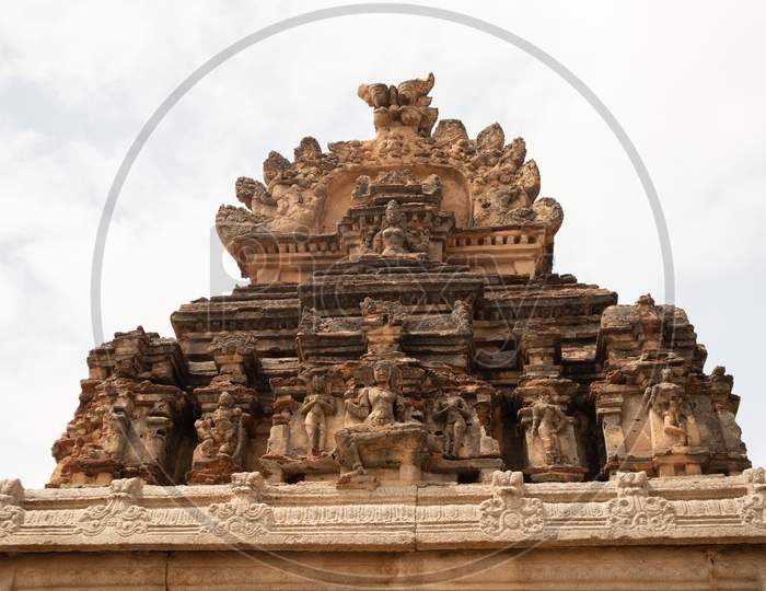 Ruined Tower Of Sri Krishna Temple In Hampi,India