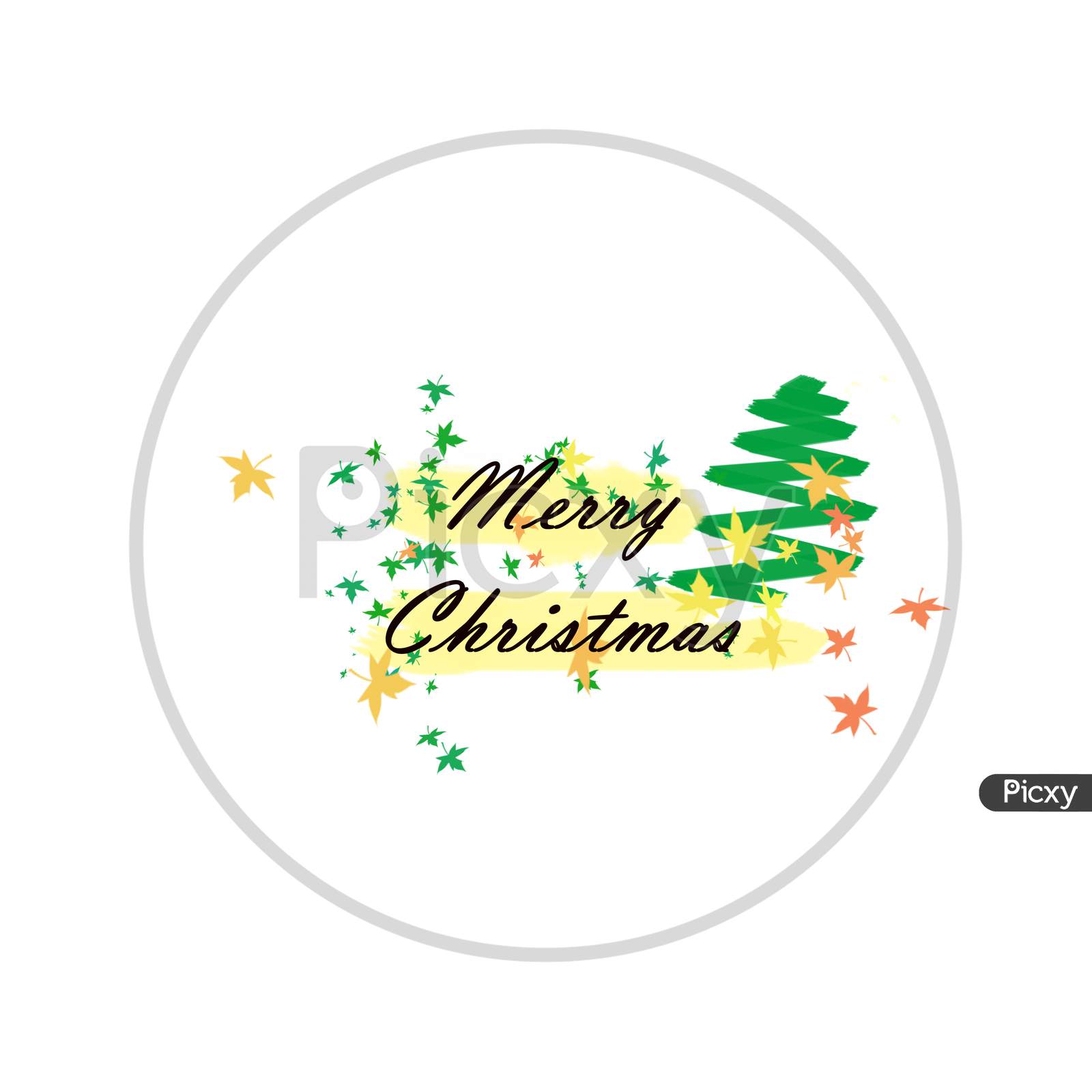 Merry Christmas Lettering Design Card Template And Creative Typography For Holiday Greeting Gift Poster.