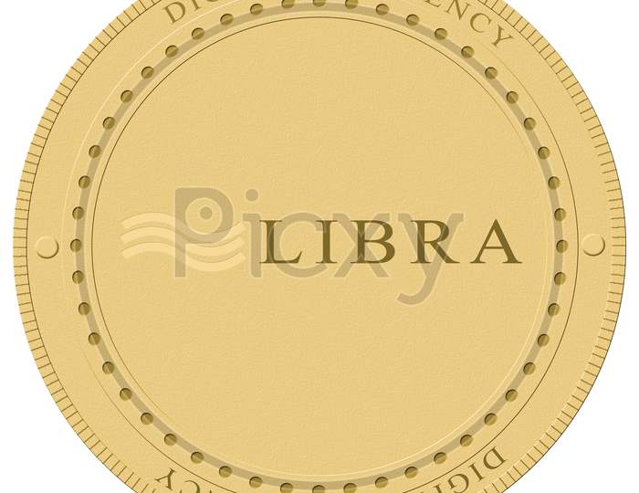 Concept Of Libra New Digital Cryptocurrency Currency Coin On Isolated Background