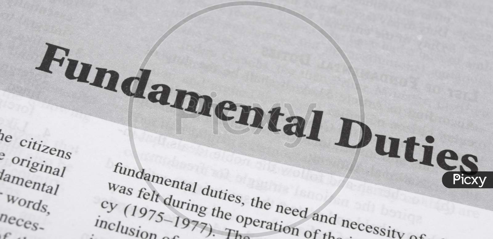 Fundamental Duties Printed In Book With Large Letters.