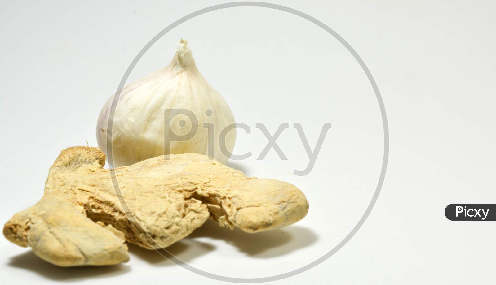 Ginger And Garlic On White Isloated Background