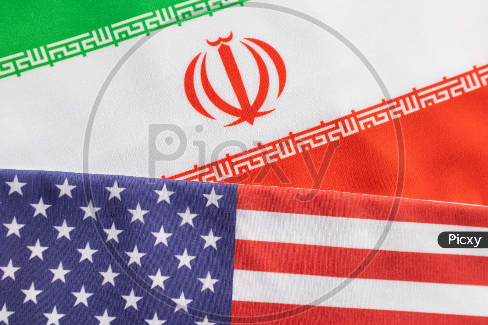 Concept Of Bilateral Relations Of Us And Iran Showing With Flag