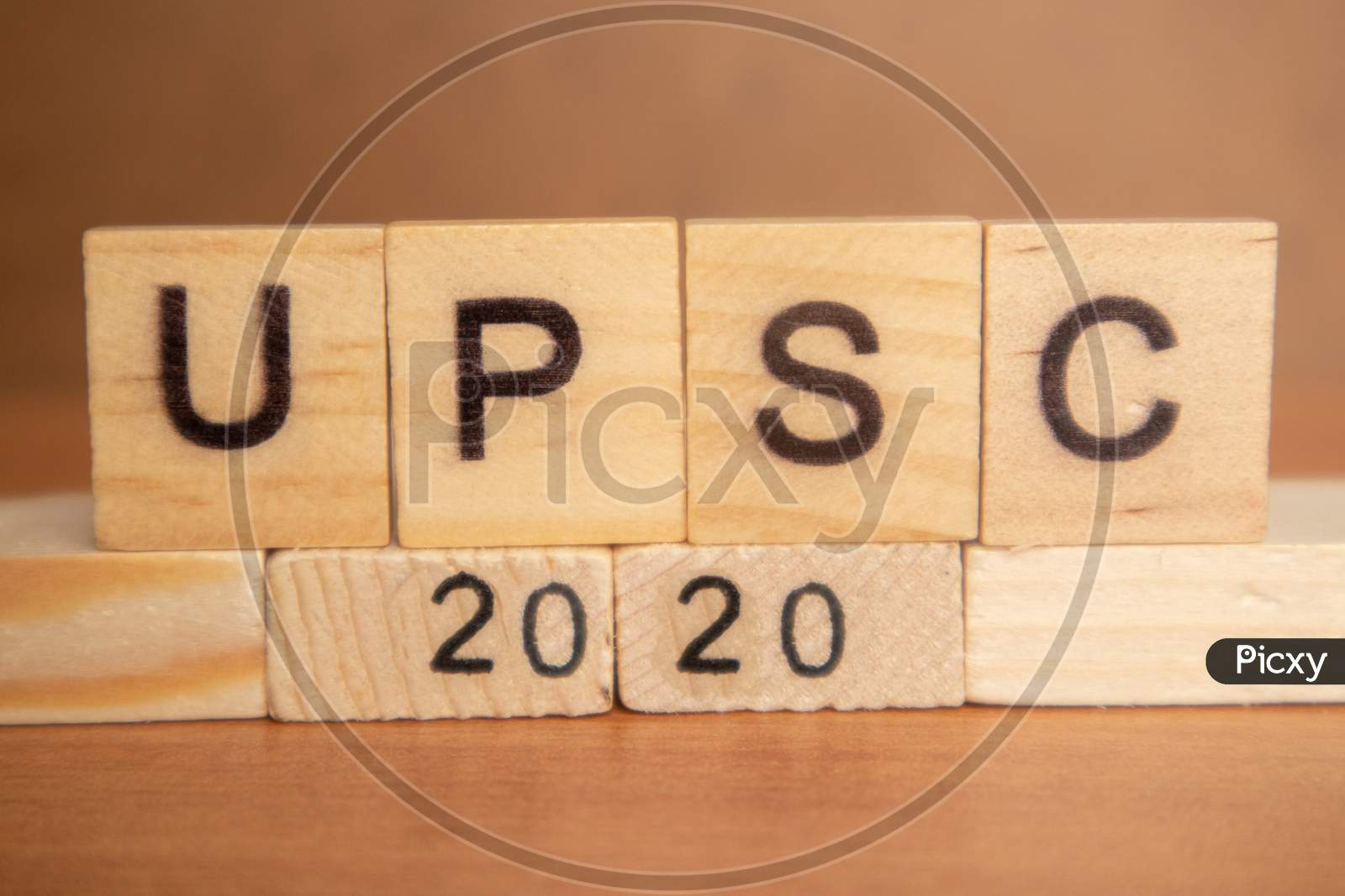 Upsc Or Union Public Service Commission 2020 In Wooden Block Letters