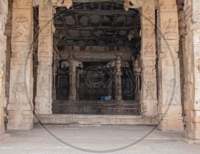 Inner View Of Malyavanta Raghunatha Temple, Hampi, Karnataka