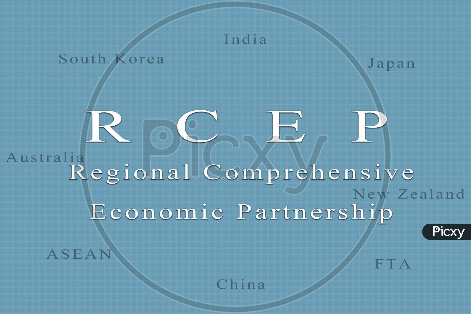 Conceptual Business Trade Illustration With The Words Rcep Or Regional Comprehensive Economic Partnership.