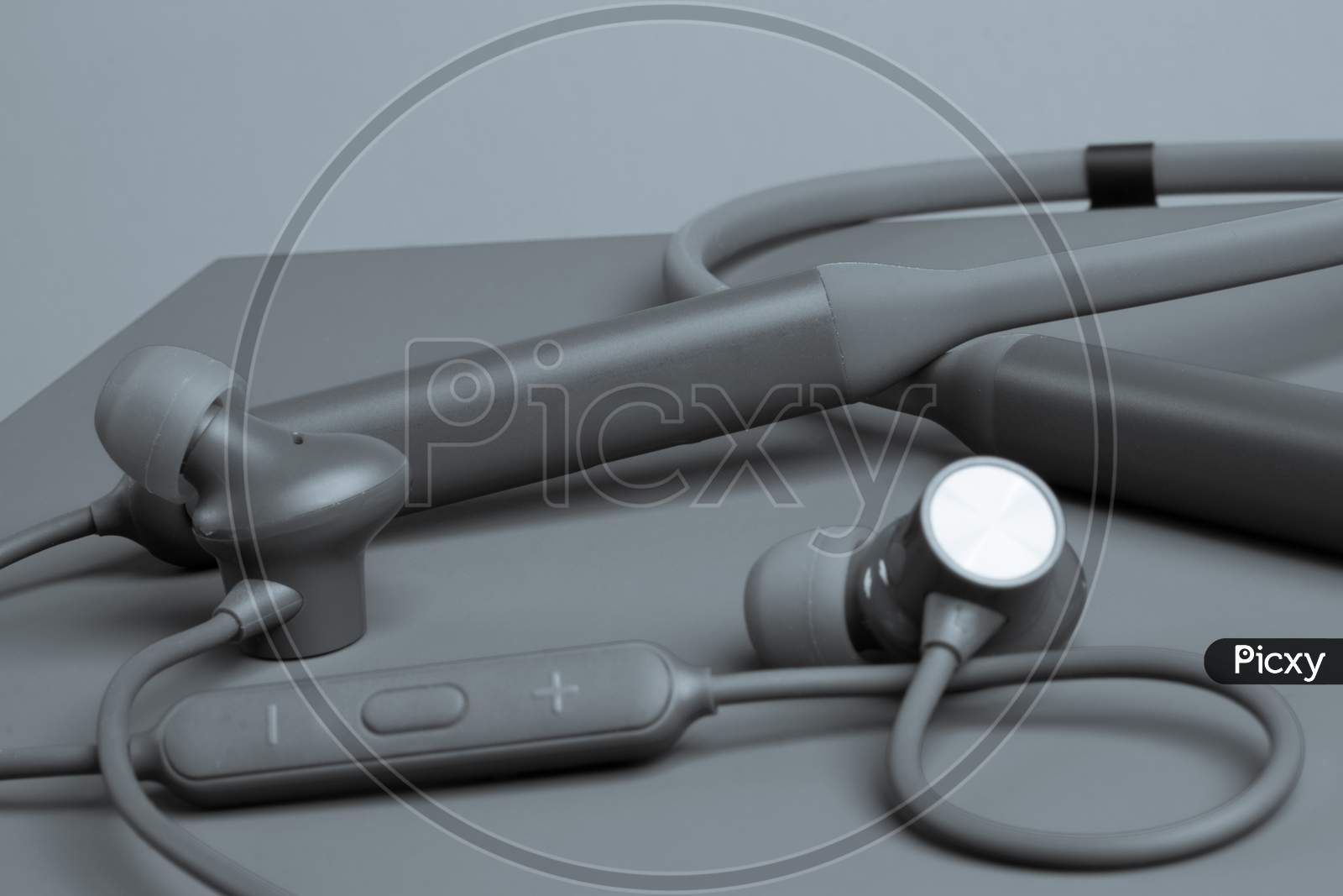 Close up shot of a Wireless Earphones or Headphones