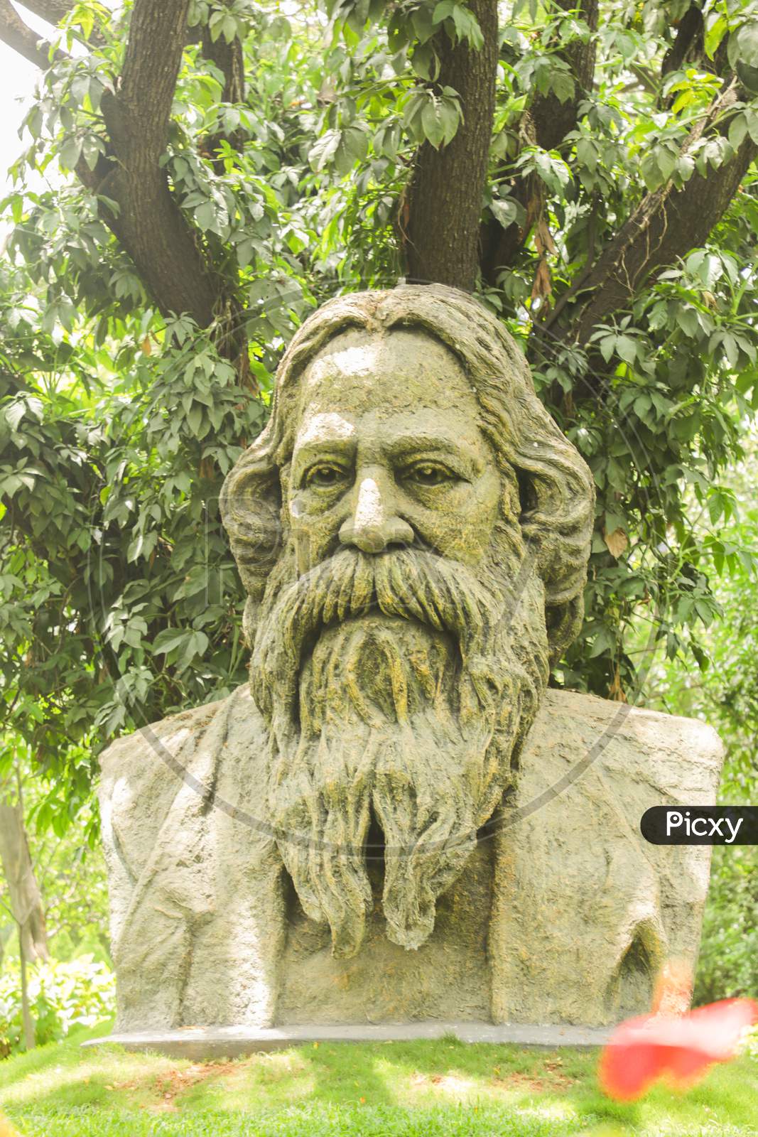 Close up shot of Rabindranath Tagore idol