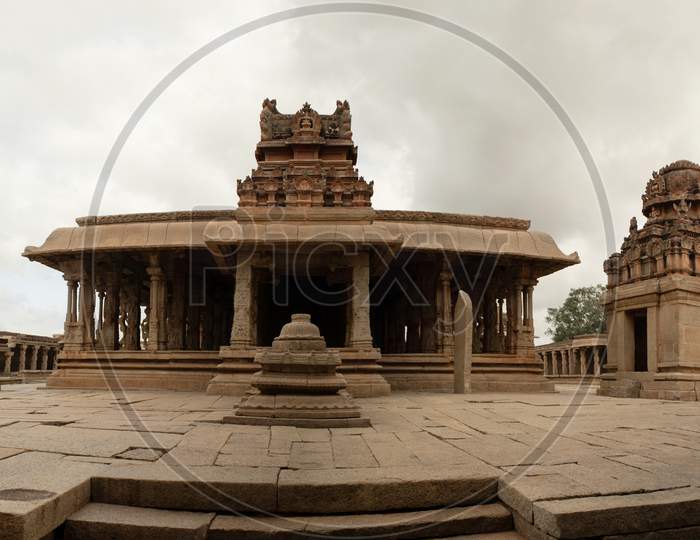 Panoramic View Of Ruined Sri Krishna Temple In Hampi, India.