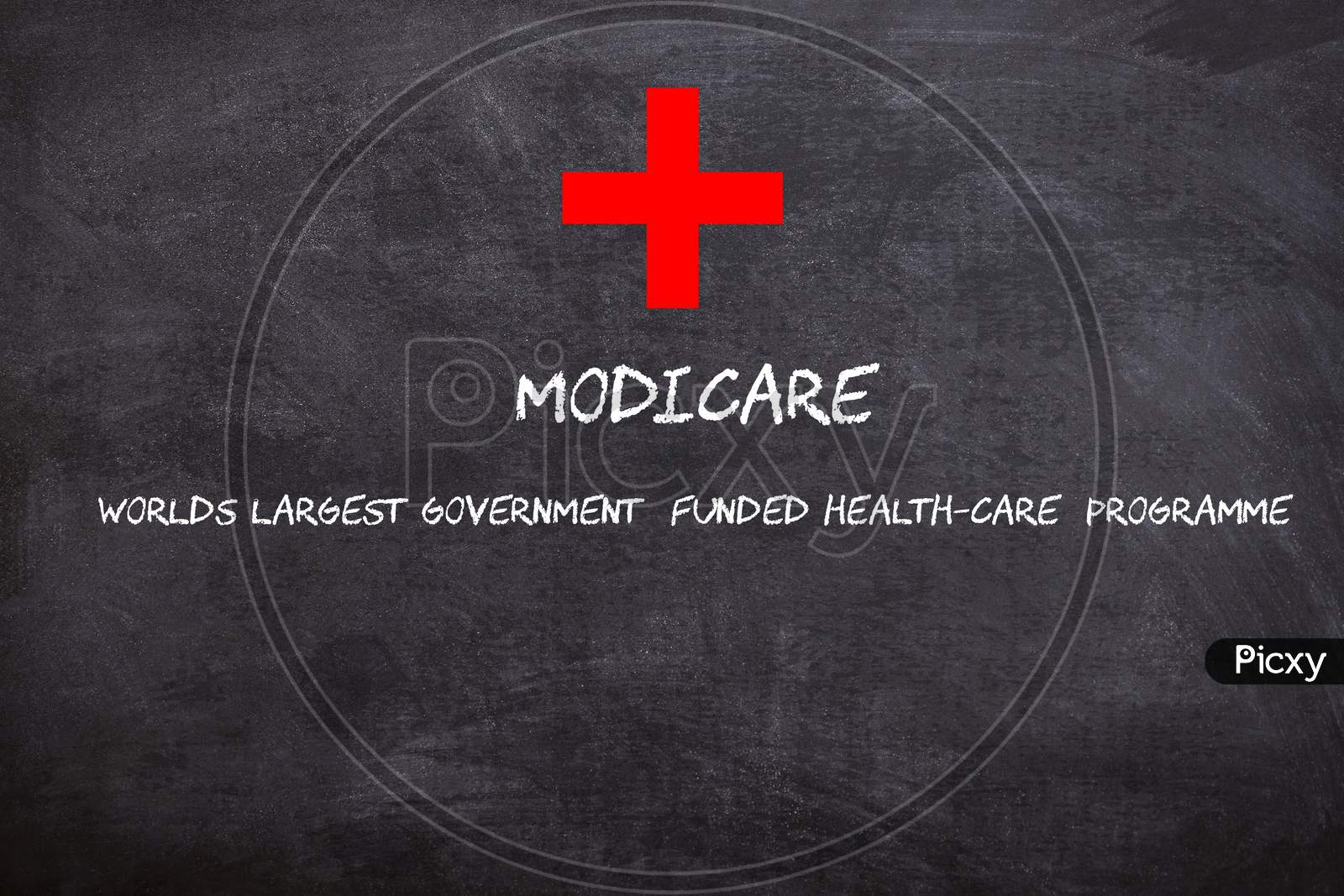Modicare written on a Black Board with Medical Symbol