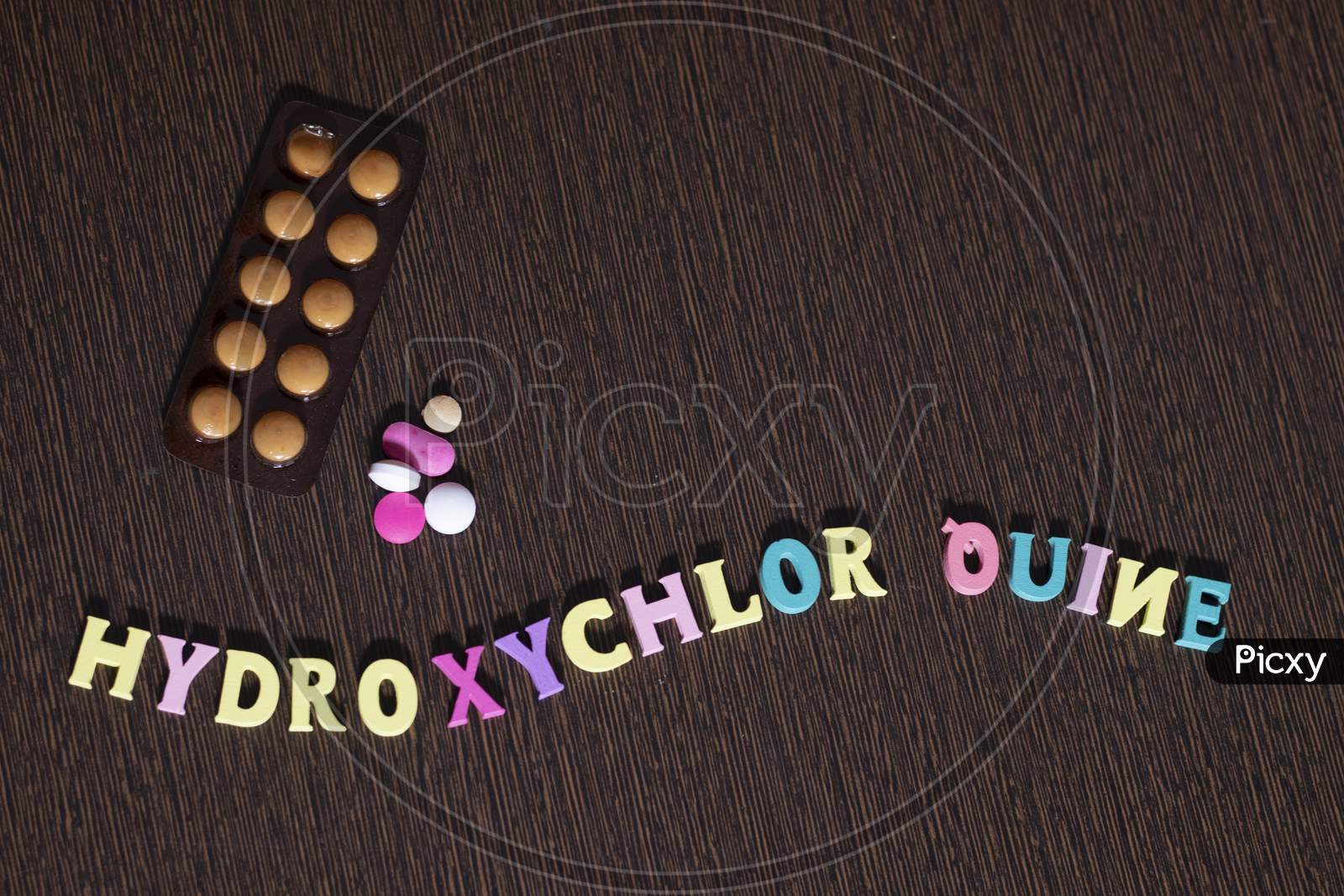 hydroxychloroquine written with Plastic Letters
