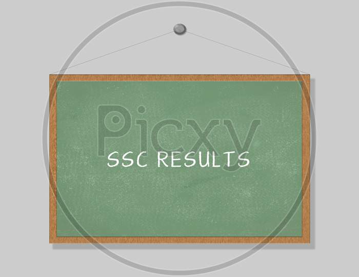 SSC Results Written On Green Board