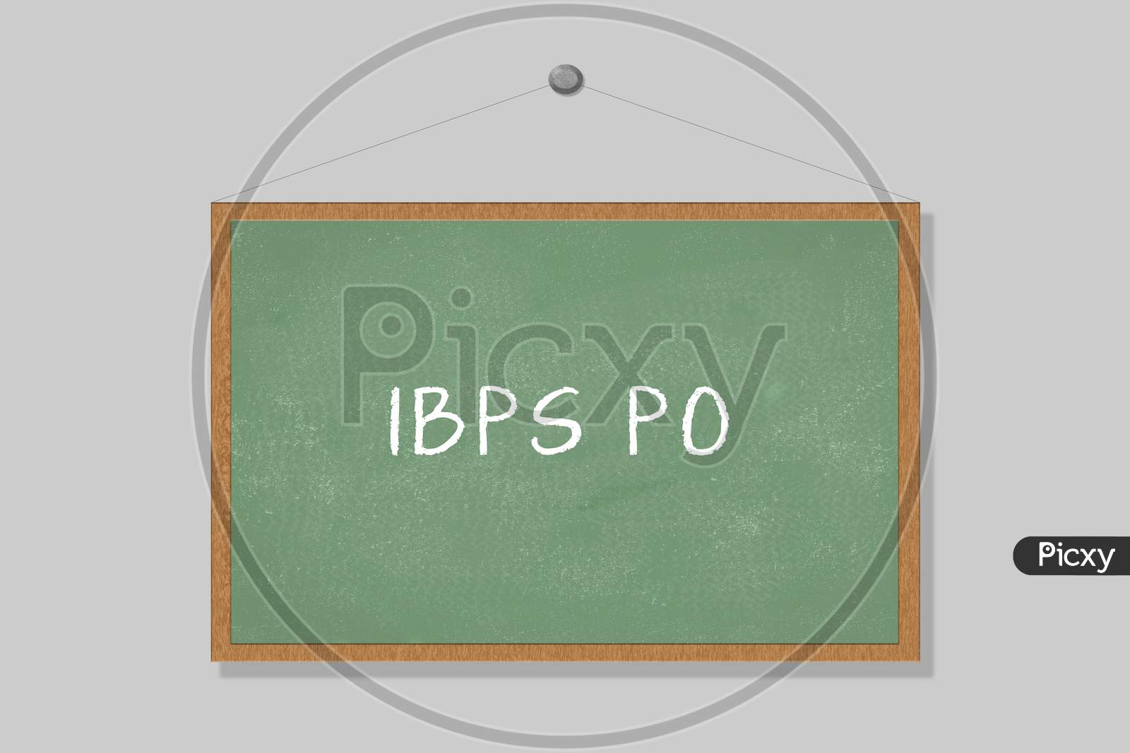 Ibps Po Written On The Green Chalkboard.