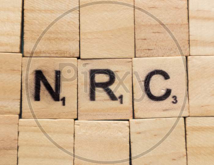 Nrc Or National Register Of Citizens In Wooden Block Letters