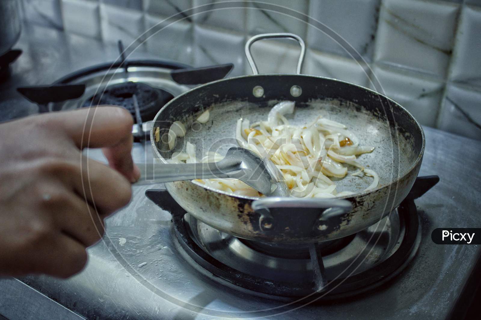 Frying Onion and garlic