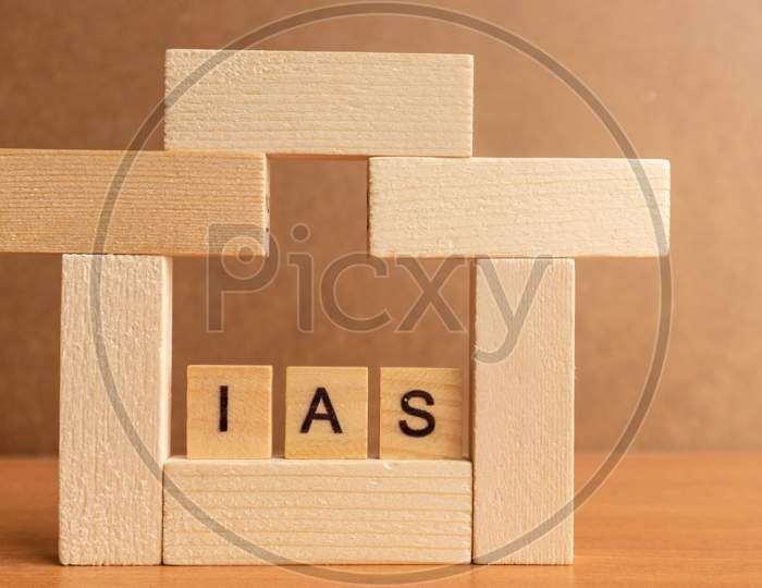 Ias Or Indian Administration Service In Wooden Block Letters On Isolated Background