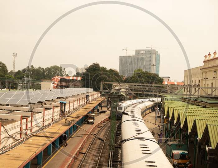 Bangalore India June 3, 2019 : Aerial View Indian Railway Station Bangalore