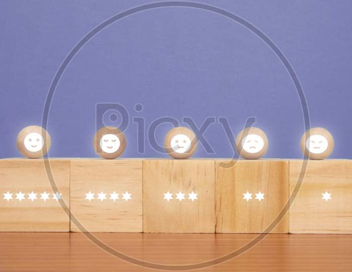 Wooden Rating Blocks with Stars