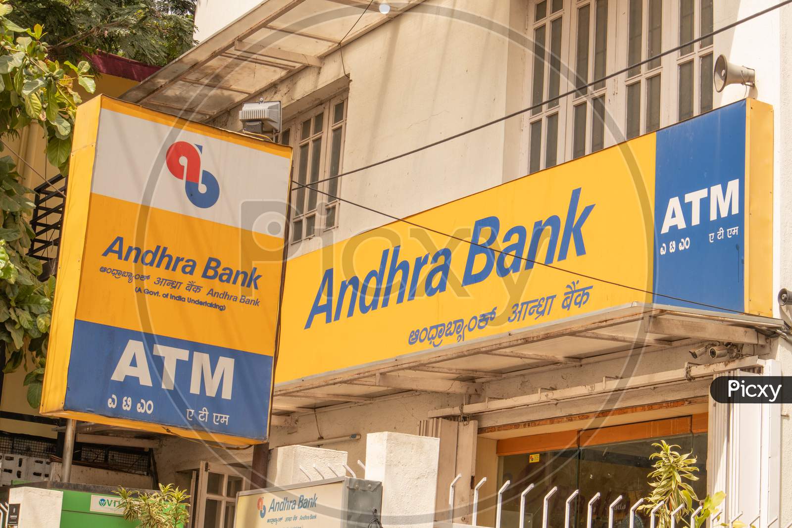Bengaluru, India June 17, 2019 : Andra Bank Atm At Bengalore