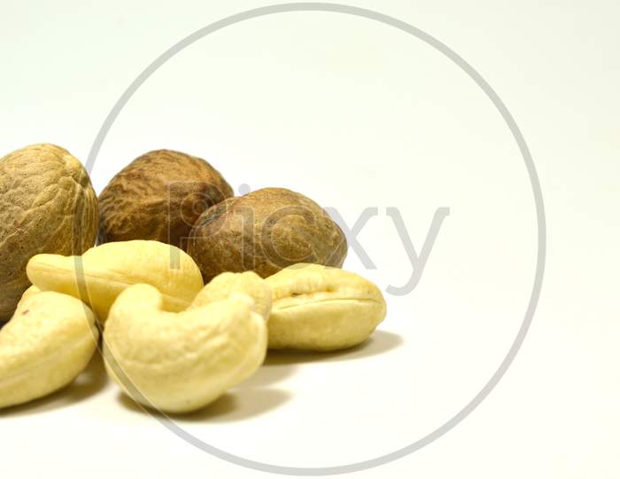 Cashew nuts with White background