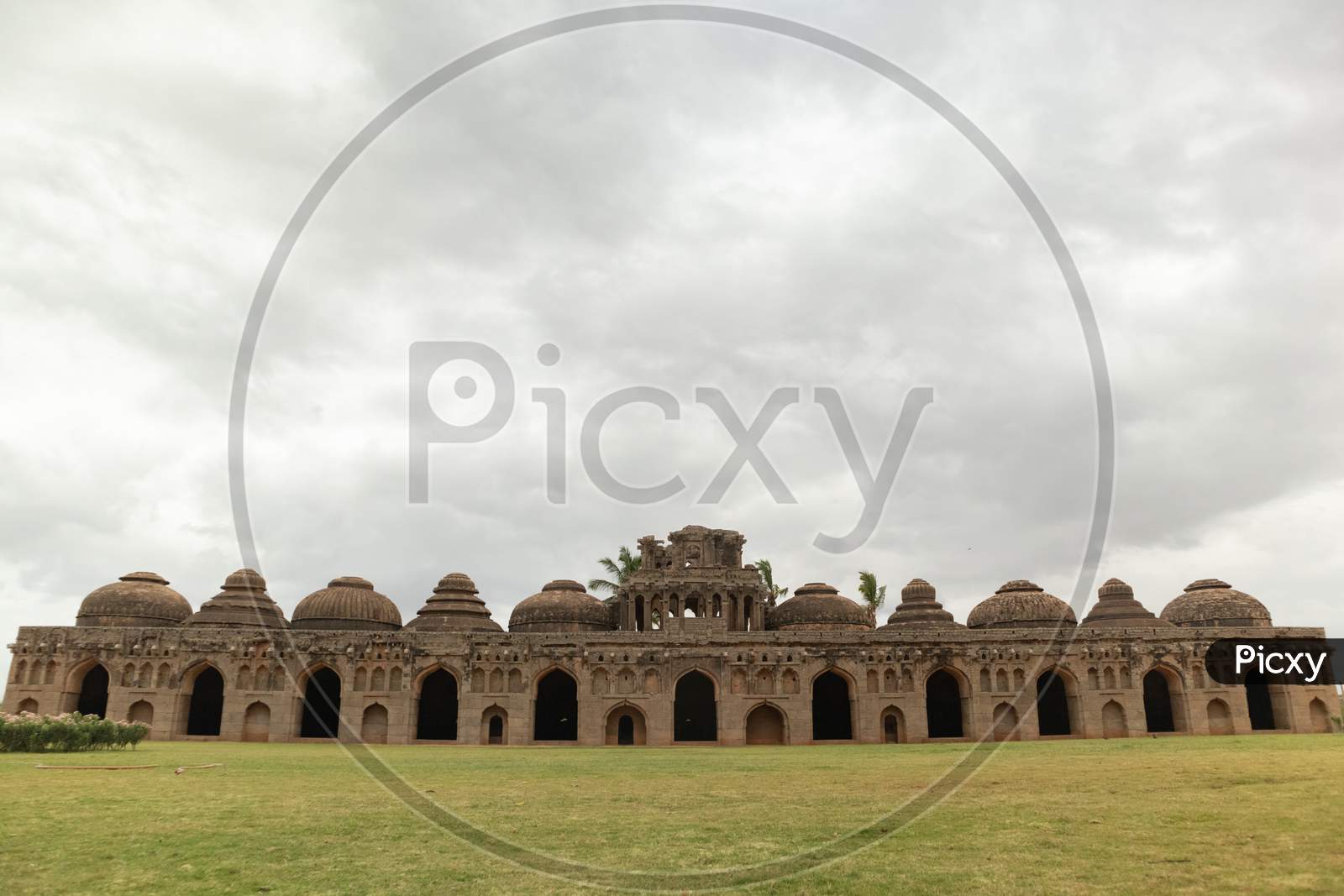 Ruins Of The Elephant Stable Inside Zanana Enclosure At Hampi From 14Th Century Vijayanagara Kingdom At Hampi, Karnataka, India.