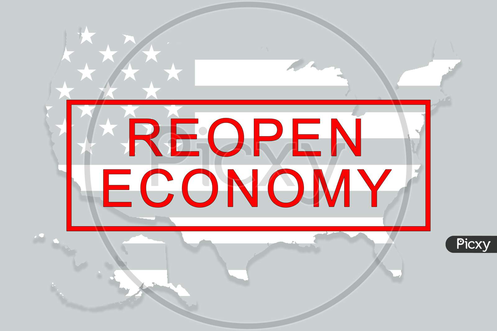 Concept Of Opening Us Economy, Reopen United States Or American Economic Activity - Back To Work After The Business Lockdown Due To Covid-19 Or Coronavirus Pandemic.