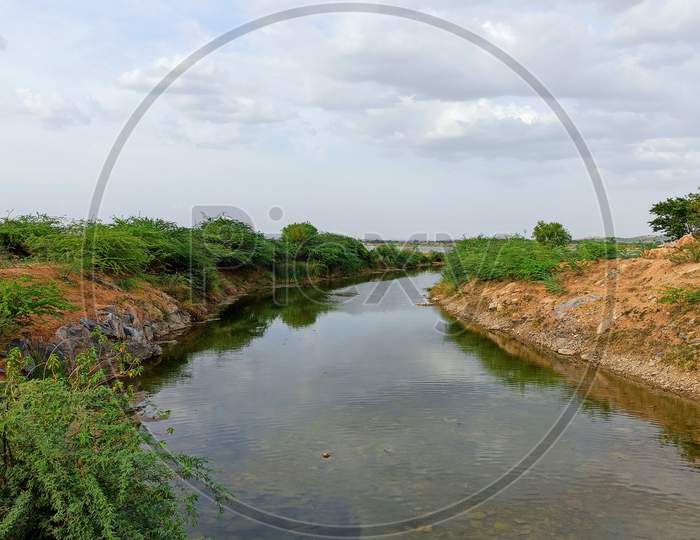 Jurala Left Main Canal Krishna Water Coming From Jurala To Ramanpadu Reservoir Coming From Jurala Left